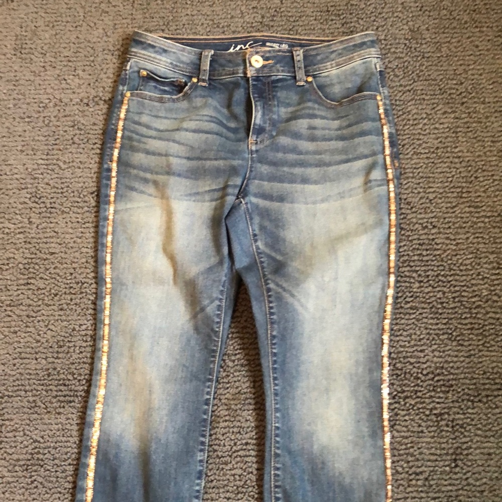 iNC skinny Jean with sequins down the sides size 8